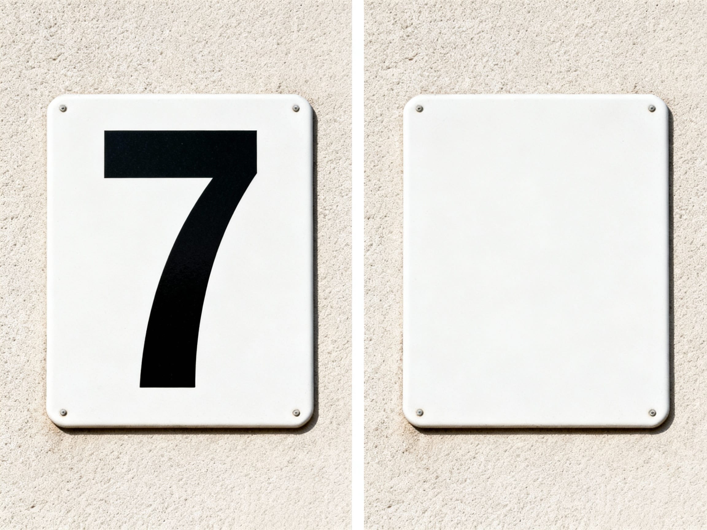 before and after showing a number removed from a sign