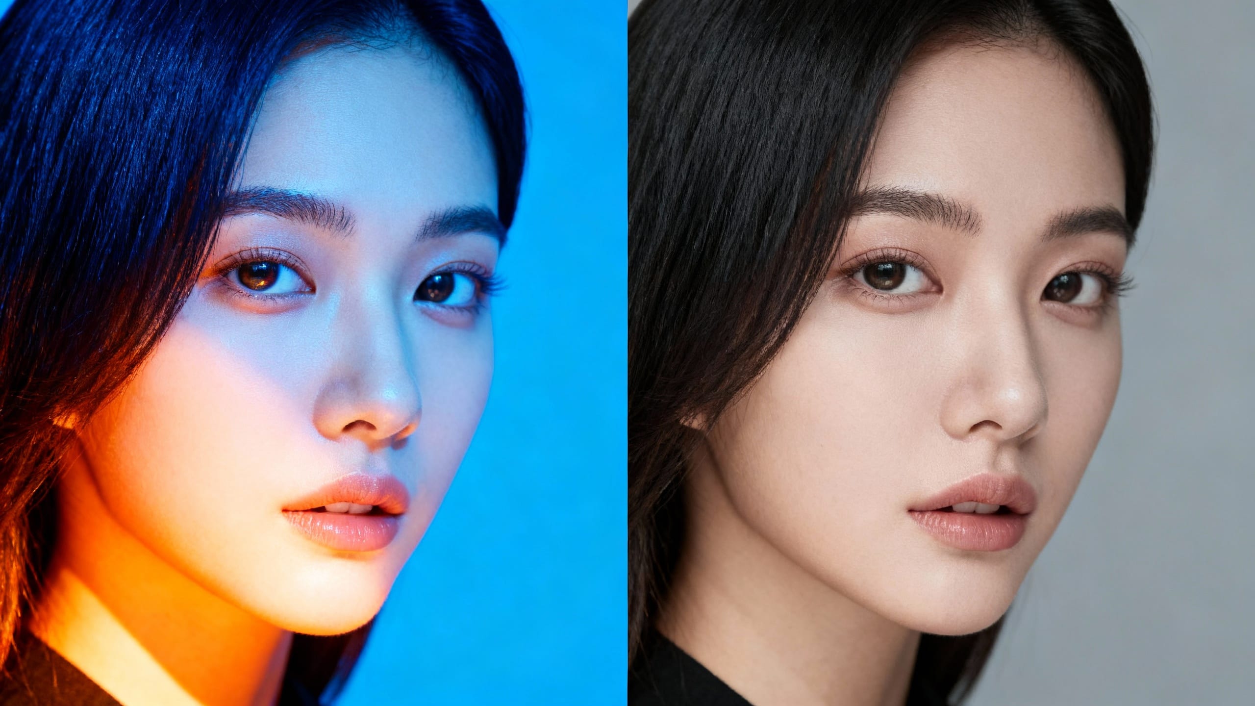 a side-by-side comparison of a photo with a strong instagram filter and the same photo looking natural and unfiltered